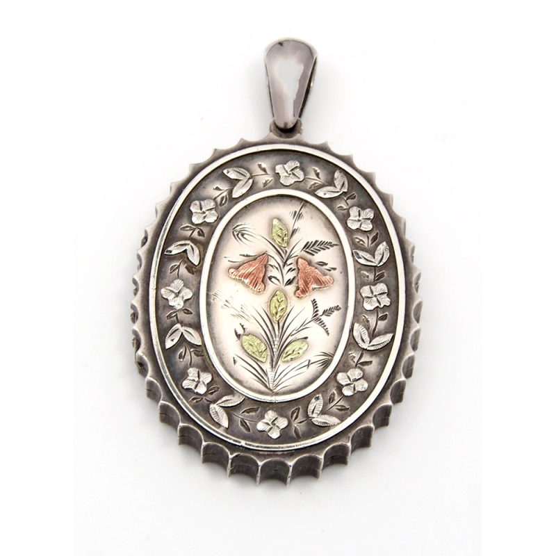 Locket - Silver with Gold Decoration - Dated 1881