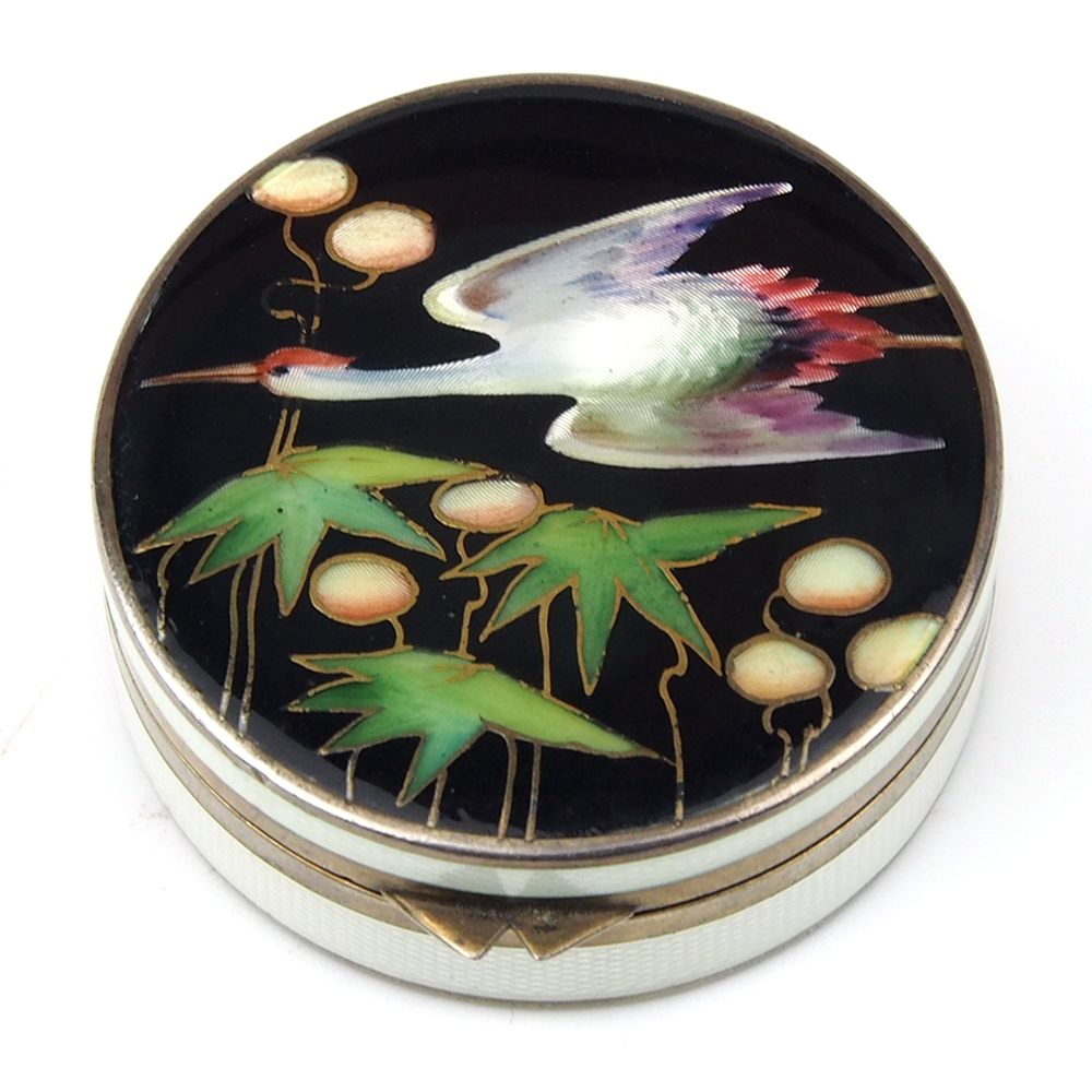Art Deco Silver Powder Compact by Houbigant, France 1926