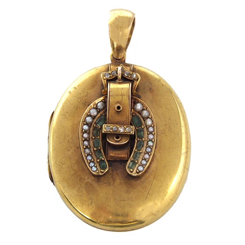 Locket - Victorian Emerald, Pearl and Diamond Gold