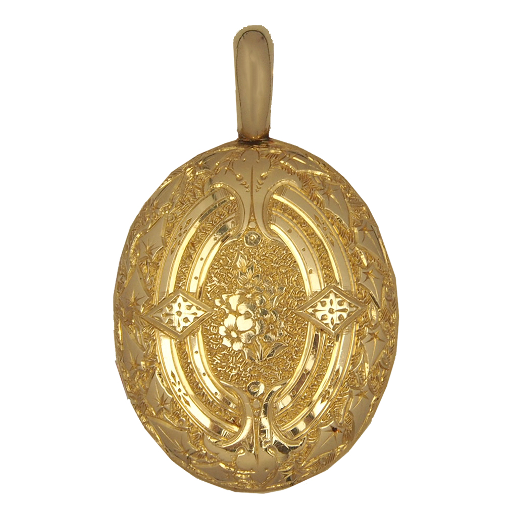 Locket - Victorian 18ct Gold Finely Engraved