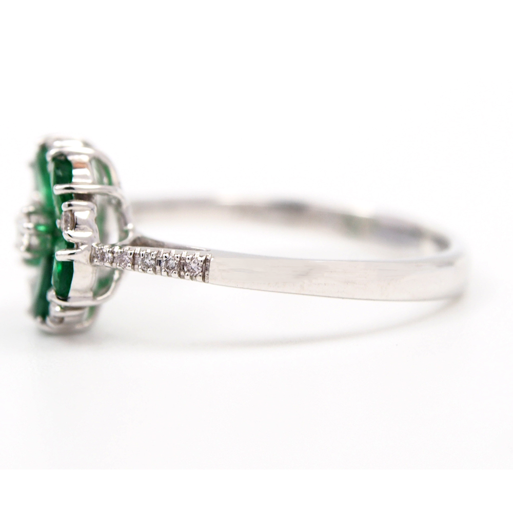 Emerald & Diamond Cluster Ring