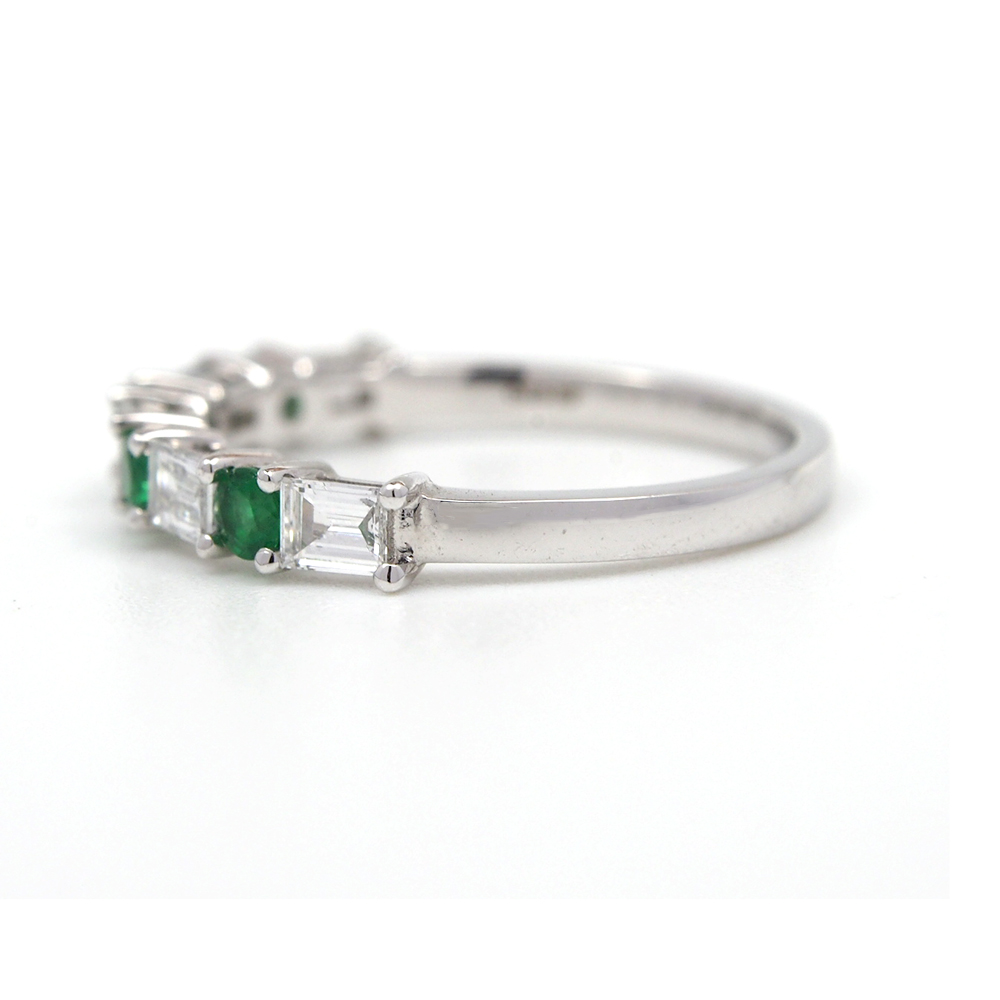 Emerald & Diamond half-eternity ring