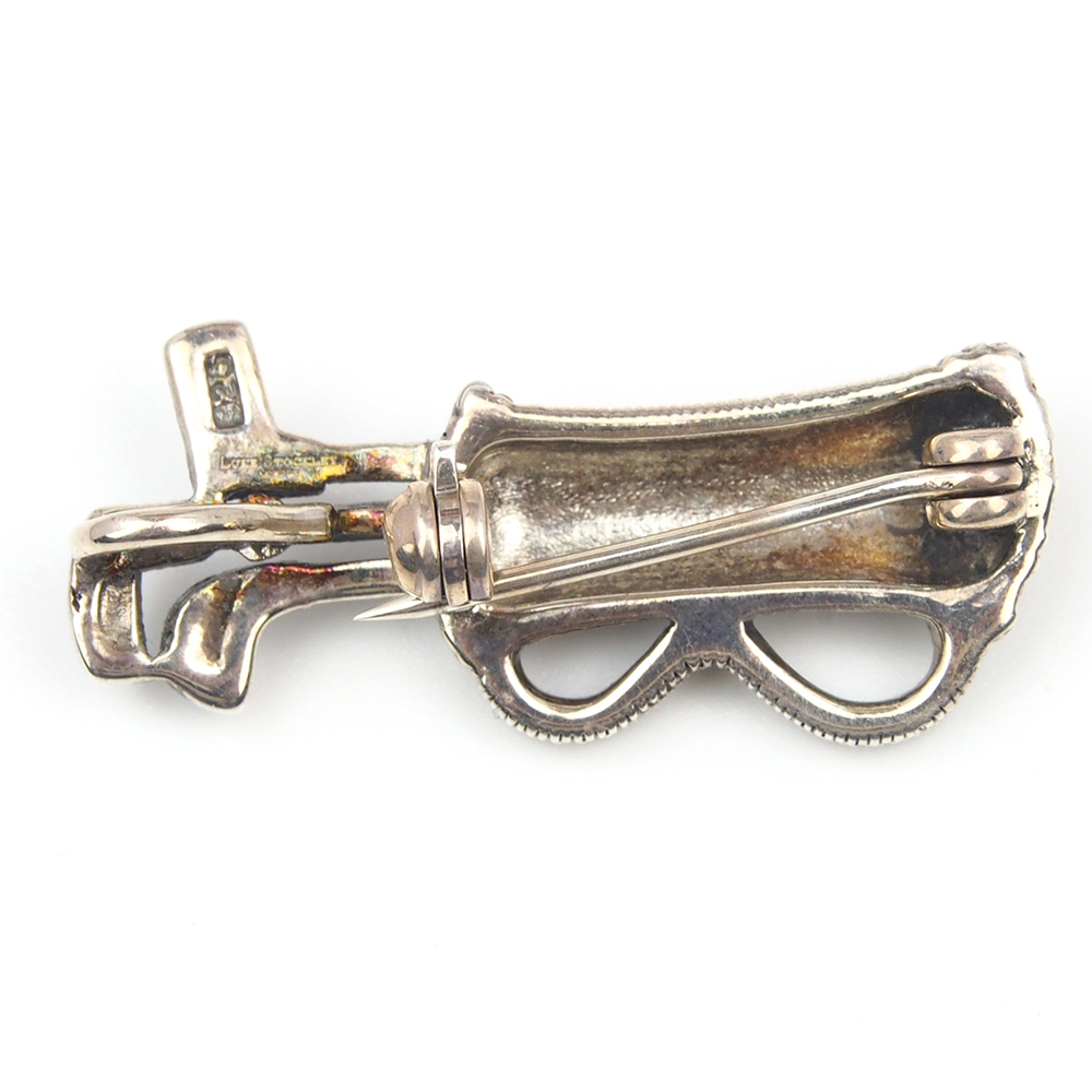 Golf Brooch - Silver & Marcasite