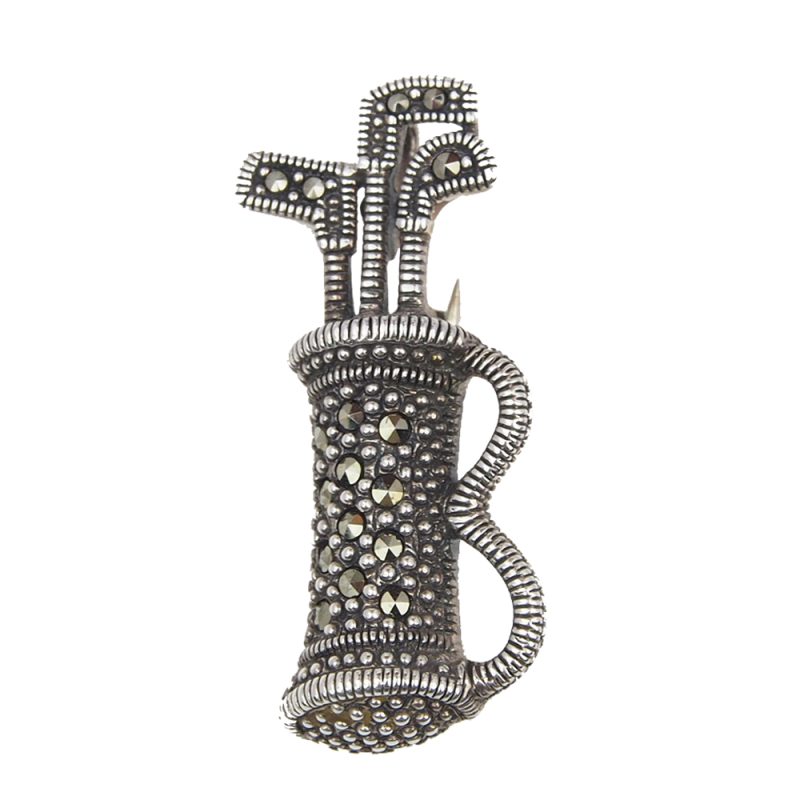 Golf Brooch - Silver & Marcasite