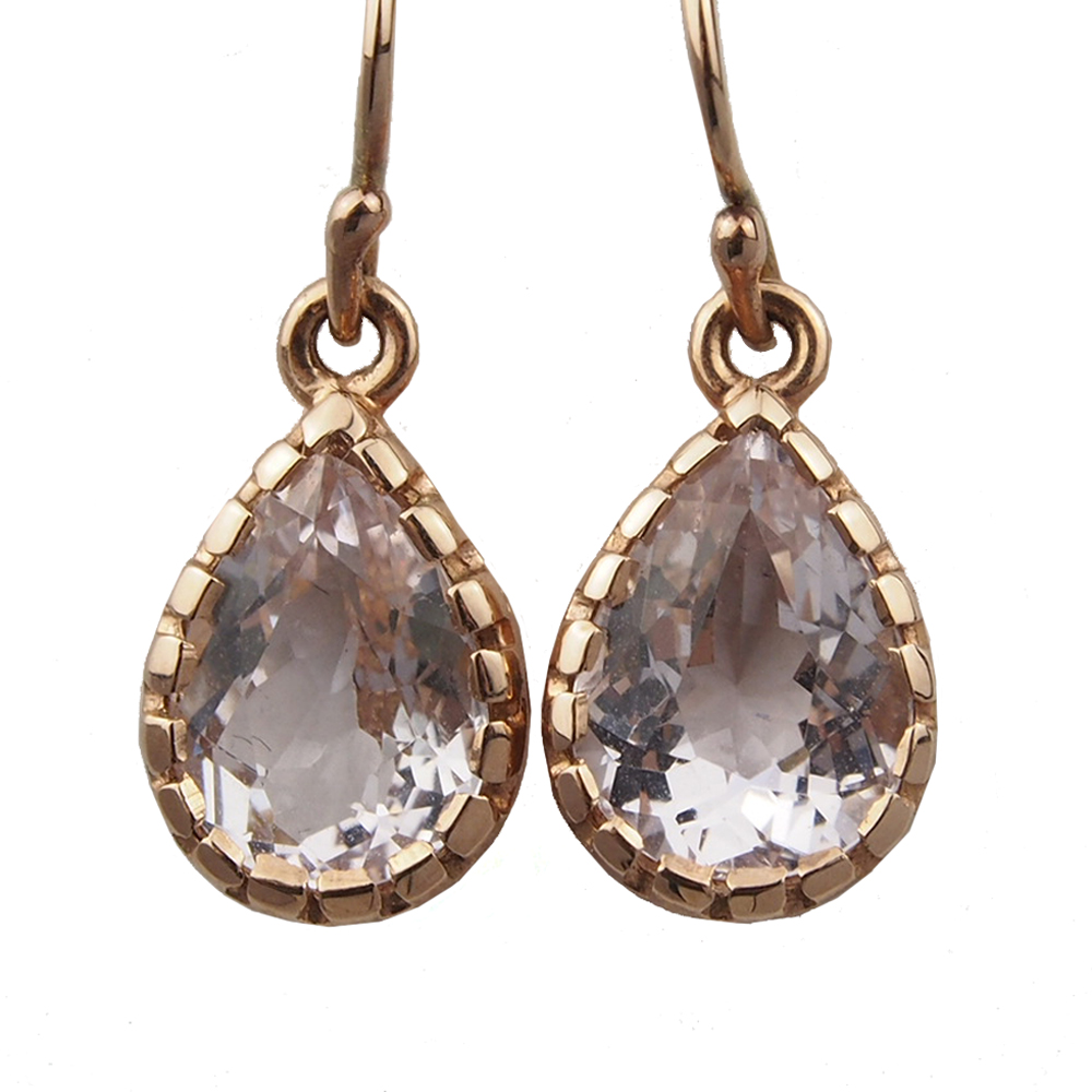 Rose Gold Morganite Drop Earrings