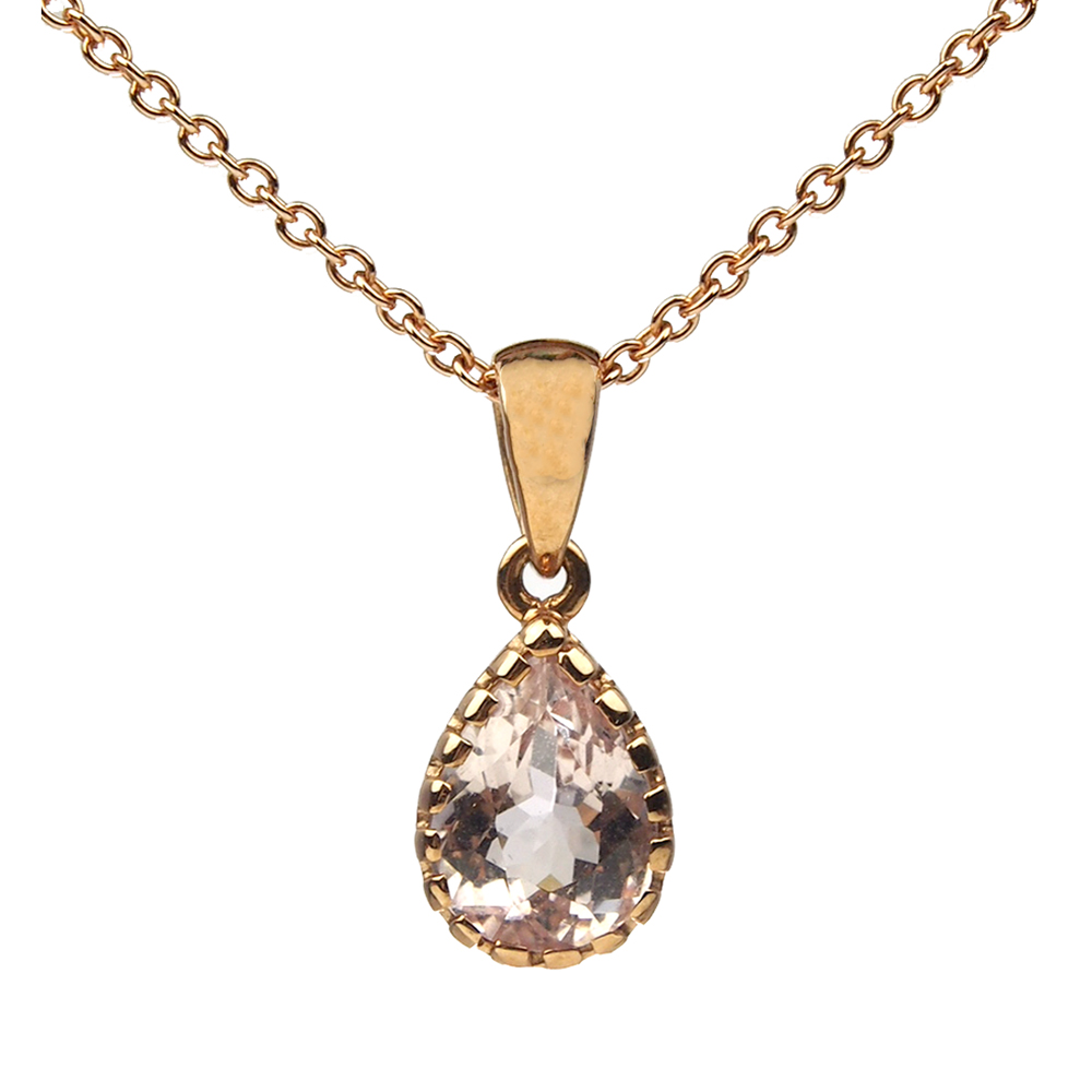 Rose Gold & Morganite Pendant & Chain