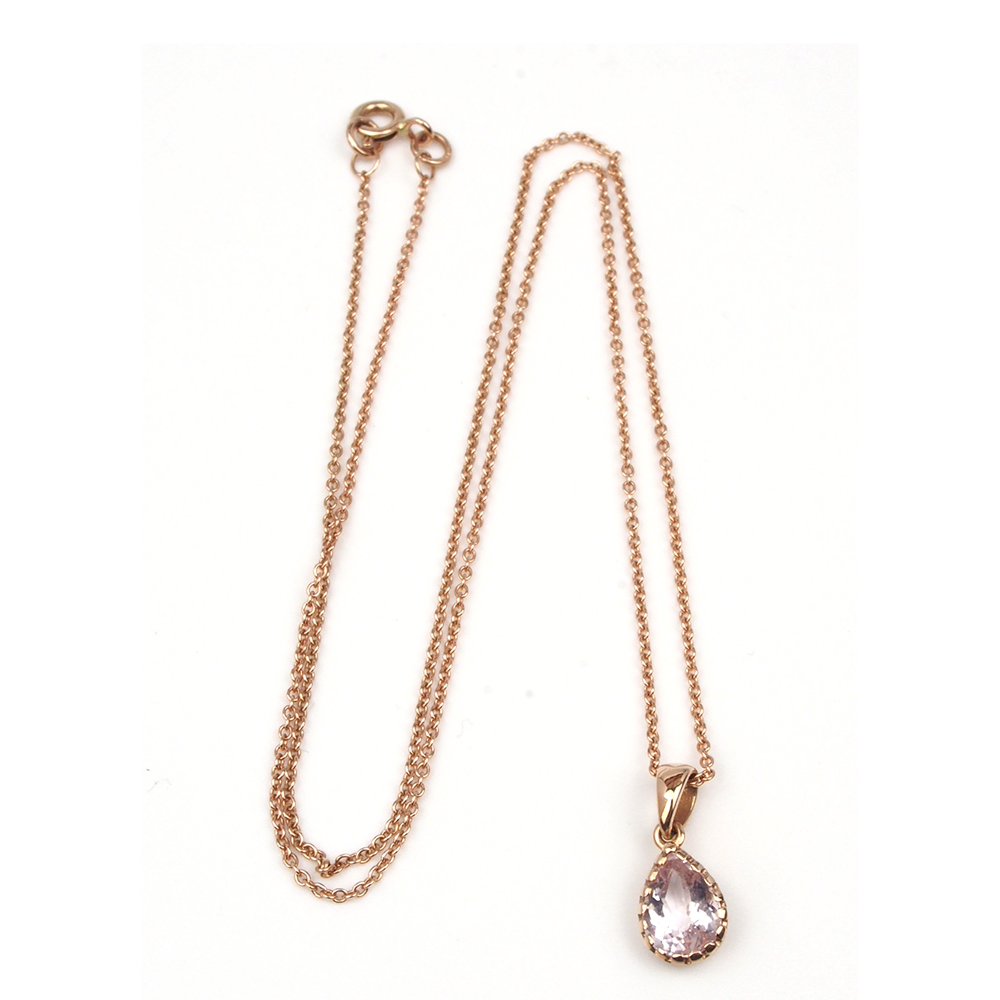 Rose Gold & Morganite Pendant & Chain