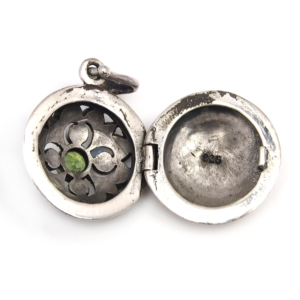 Peridot & Marcasite Silver Locket