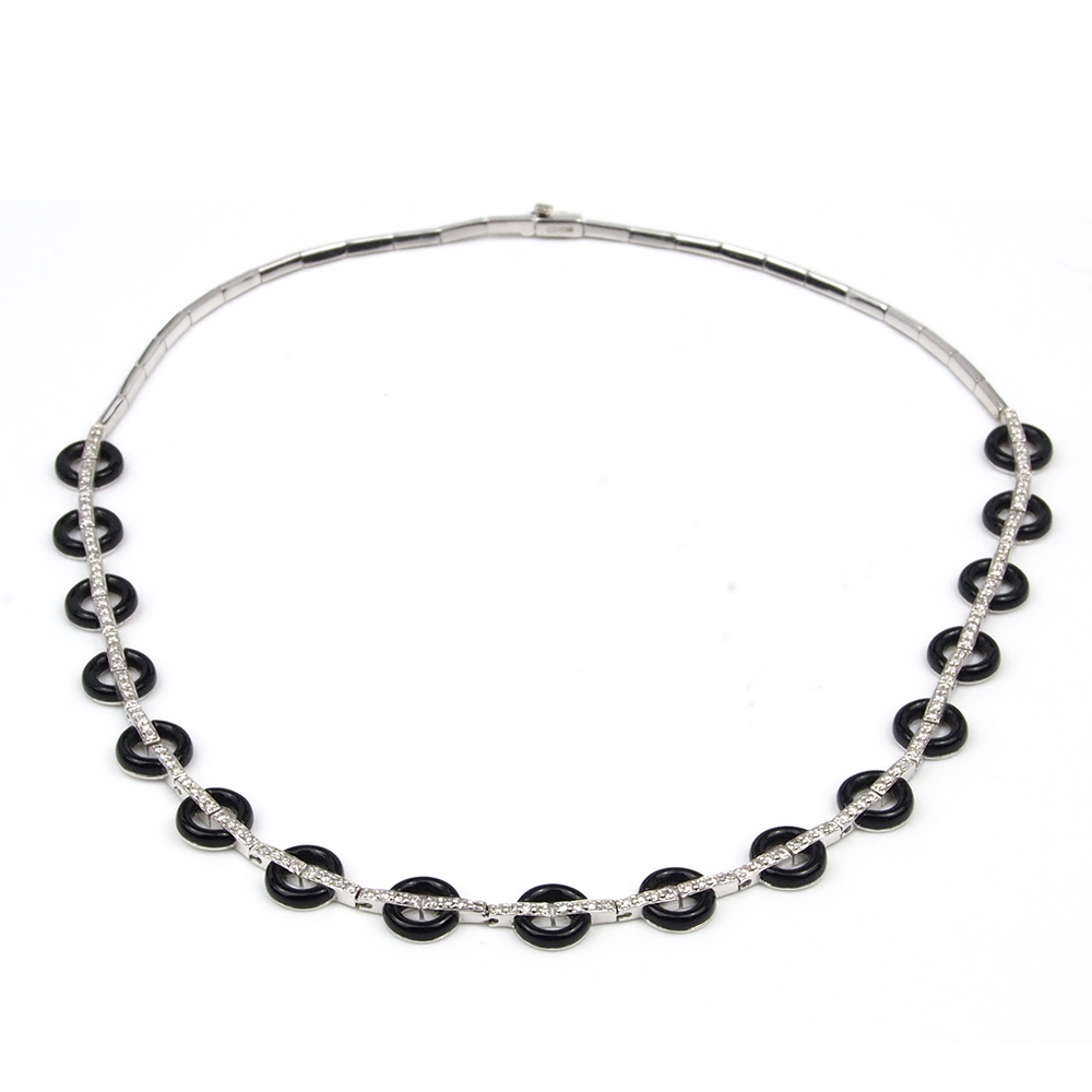 Onyx & Diamond Necklace