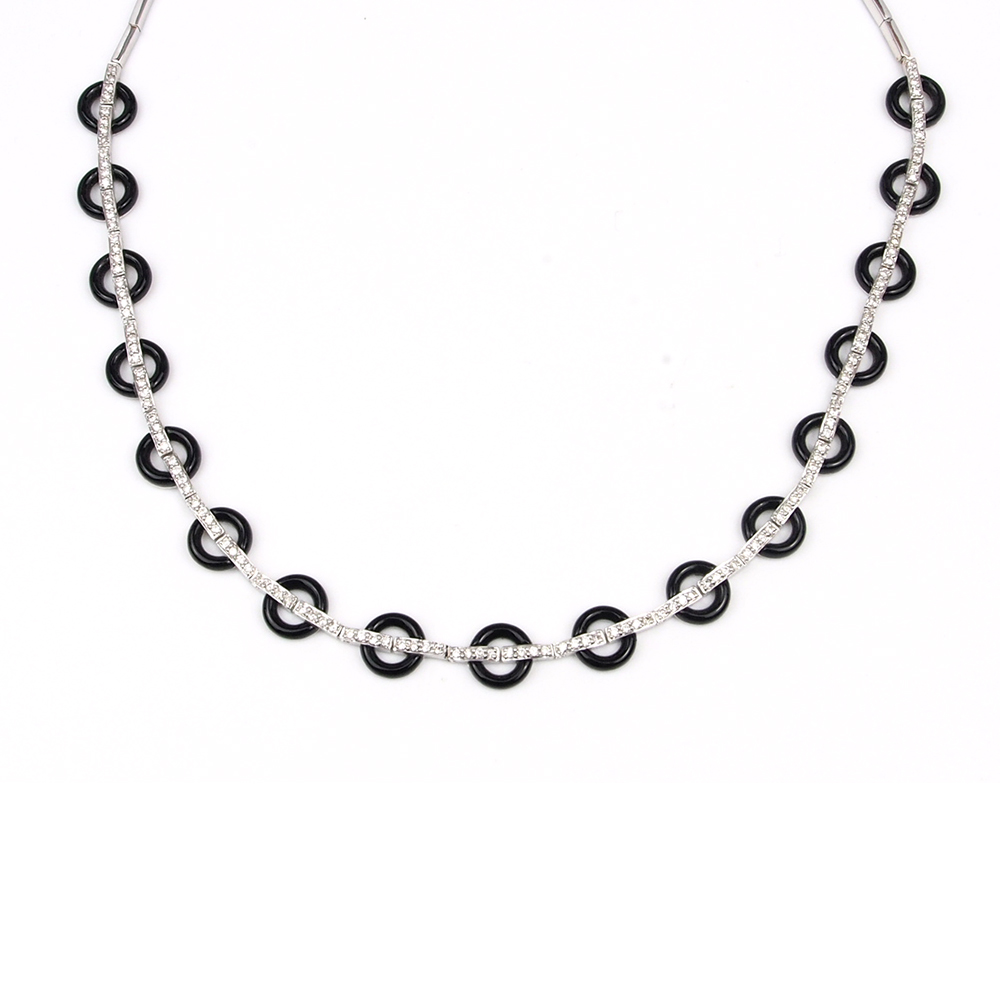 Onyx & Diamond Necklace