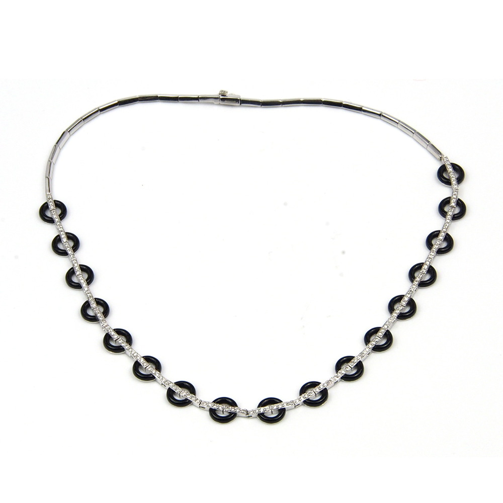 Onyx & Diamond Necklace
