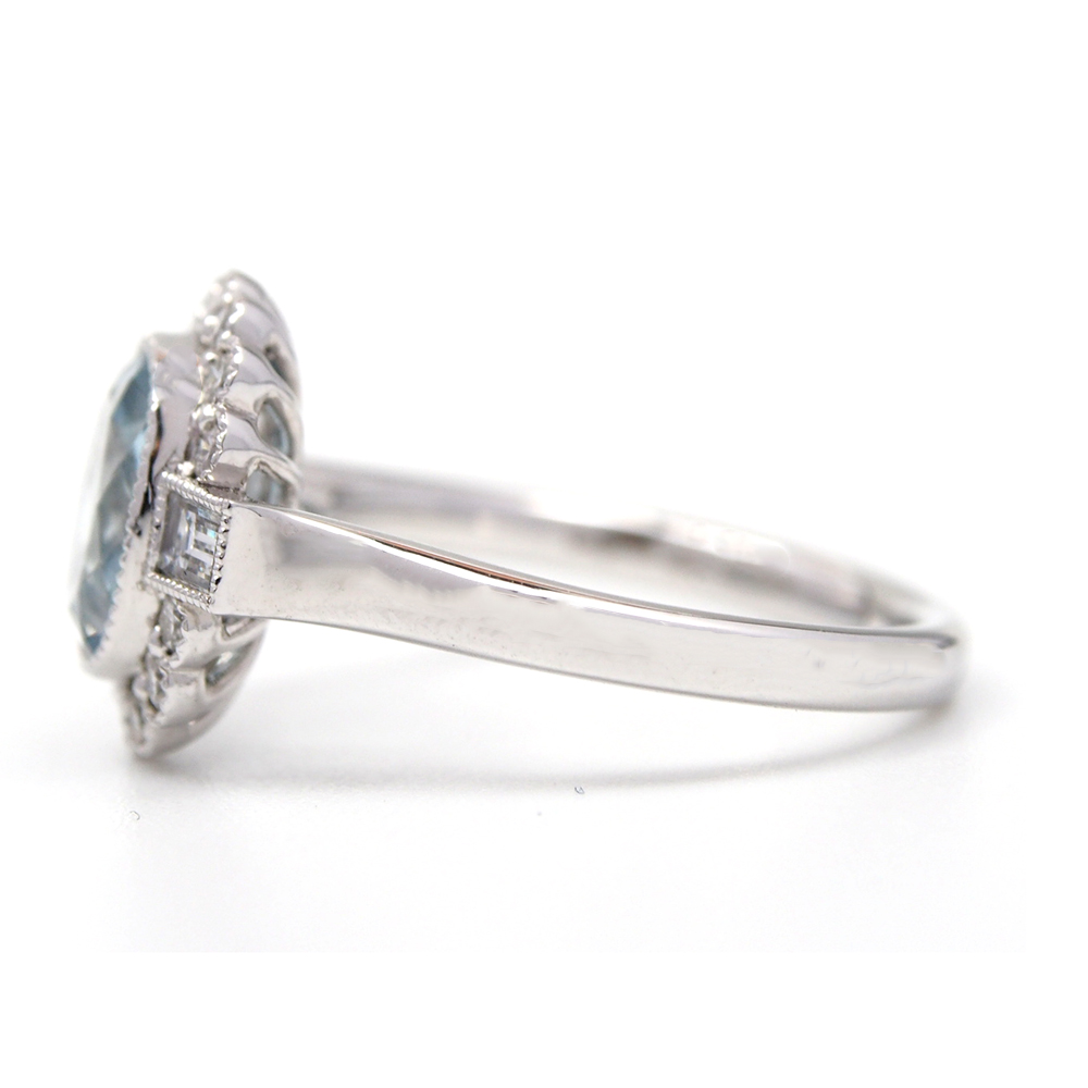 Aquamarine & Diamond - Platinum