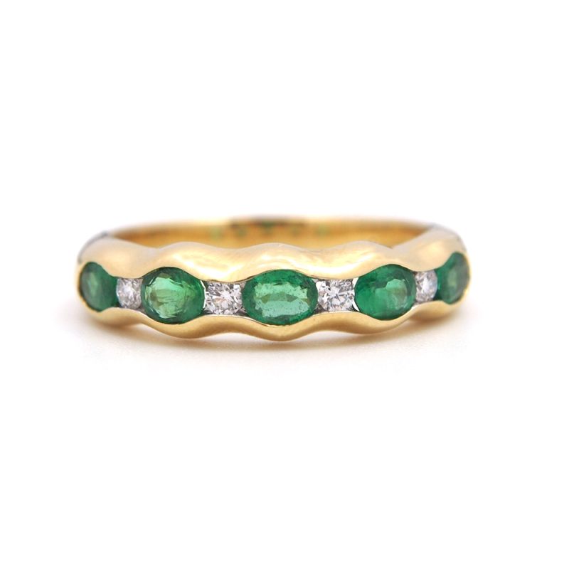 Emerald & Diamond Nine Stone