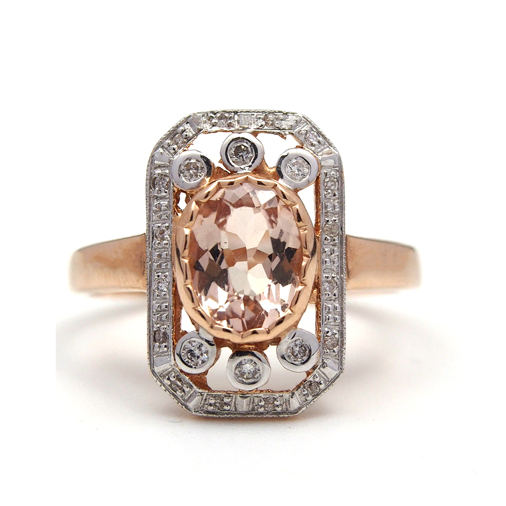 Morganite & Diamond Rose Gold