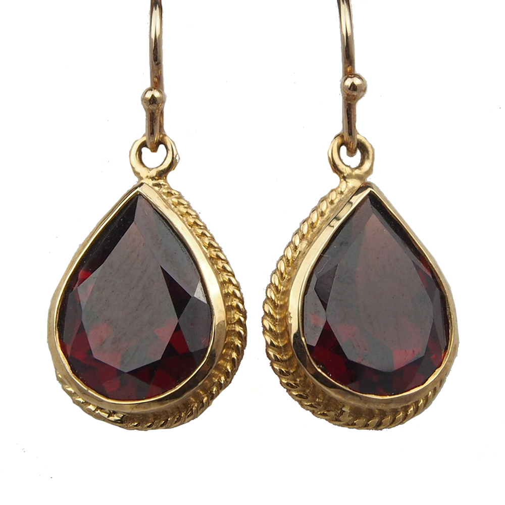 Garnet Drop Earrings