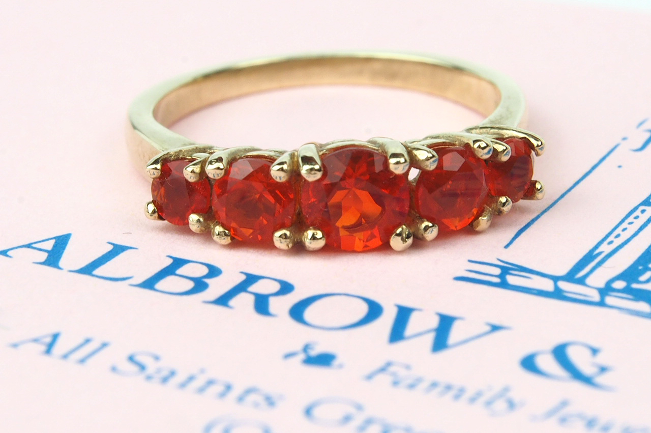 Opal Five Stone Ring - Fire
