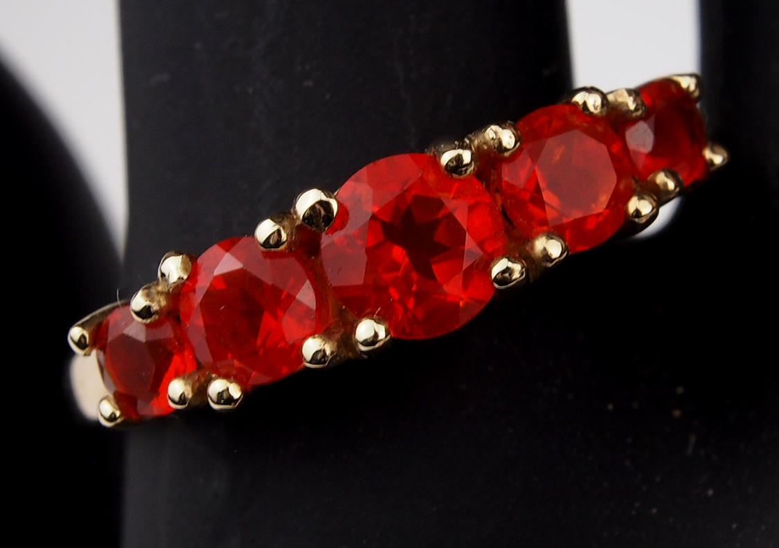 Opal Five Stone Ring - Fire