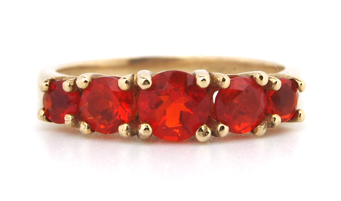 Opal Five Stone Ring - Fire