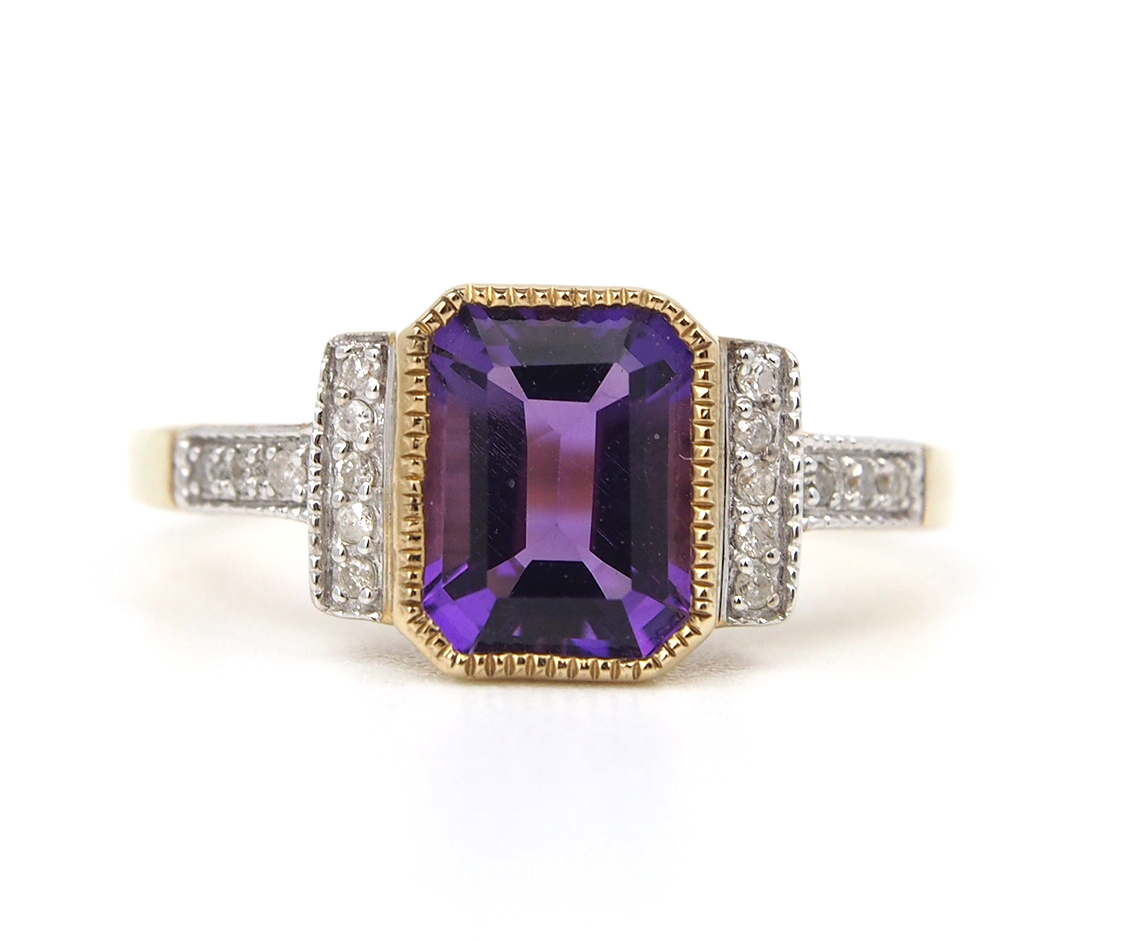 Amethyst and Diamond Ring