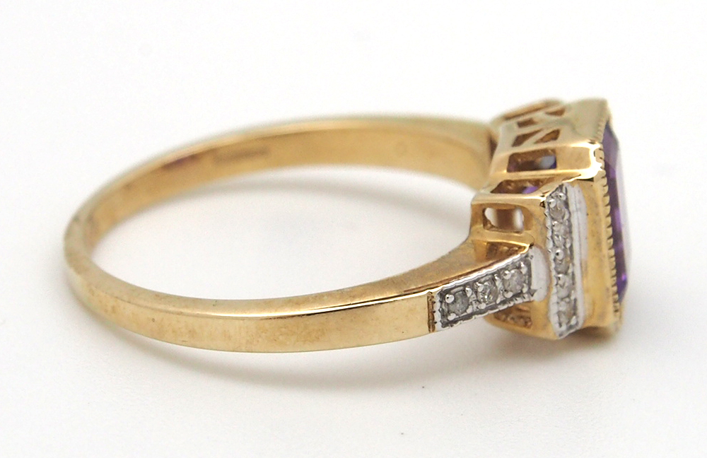 Amethyst and Diamond Ring