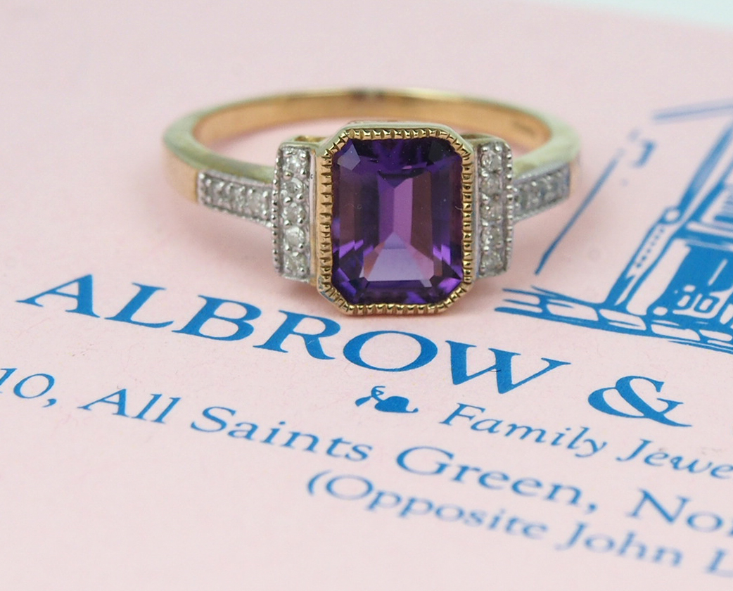 Amethyst and Diamond Ring