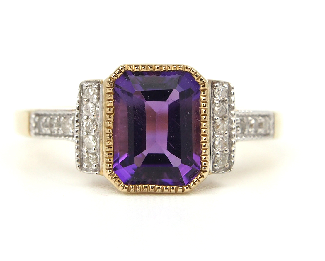 Amethyst and Diamond Ring