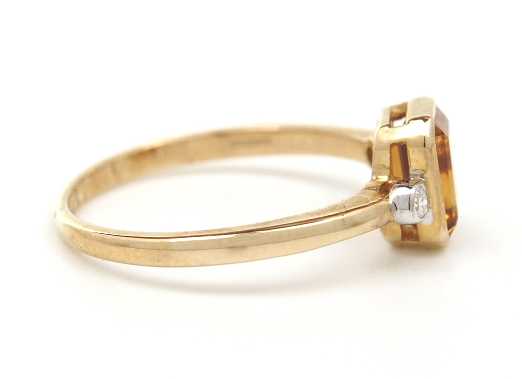 Citrine and Diamond Ring