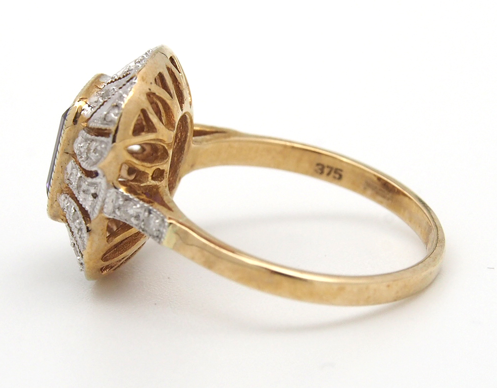 Amethyst and Diamond Ring