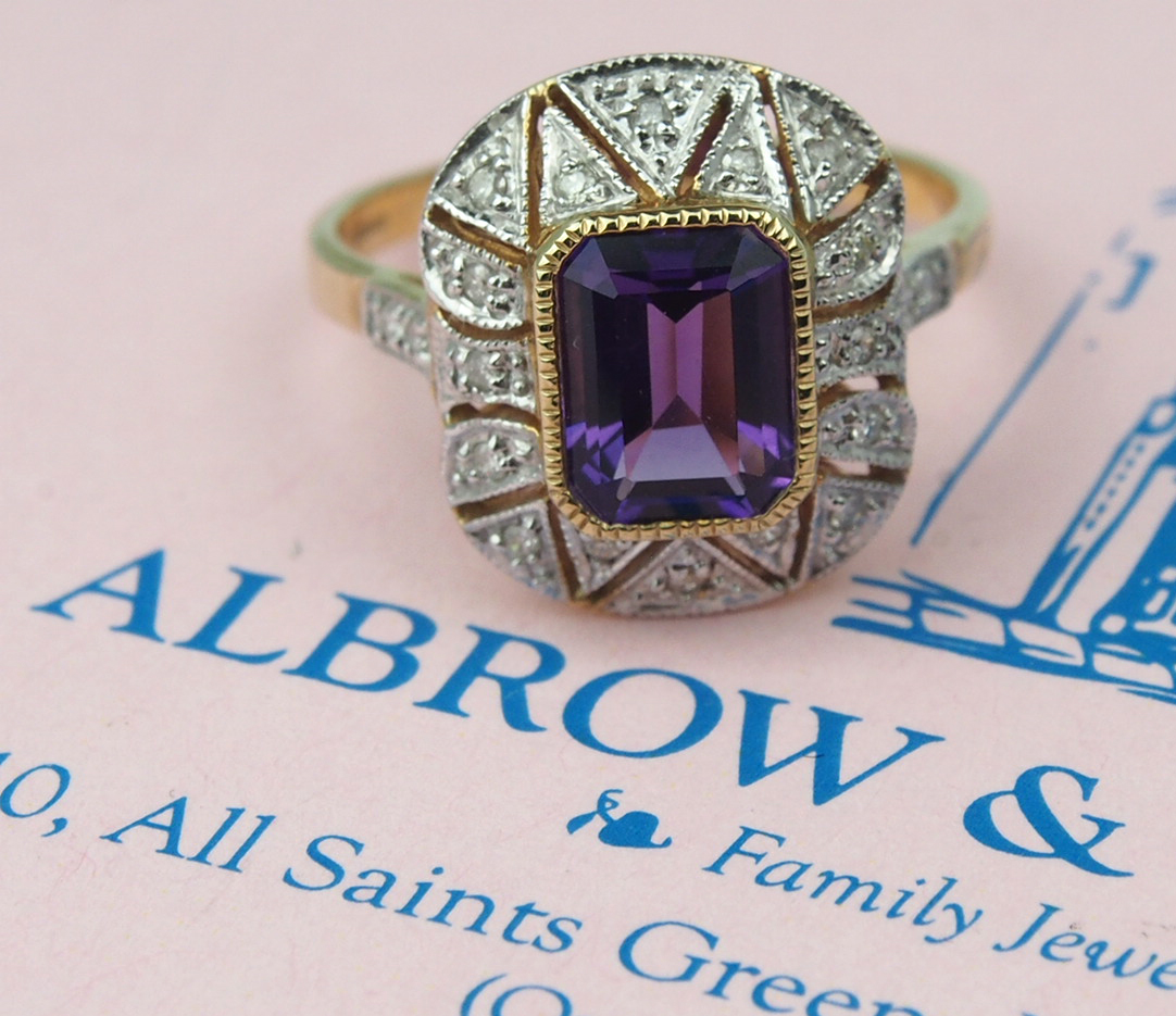 Amethyst and Diamond Ring