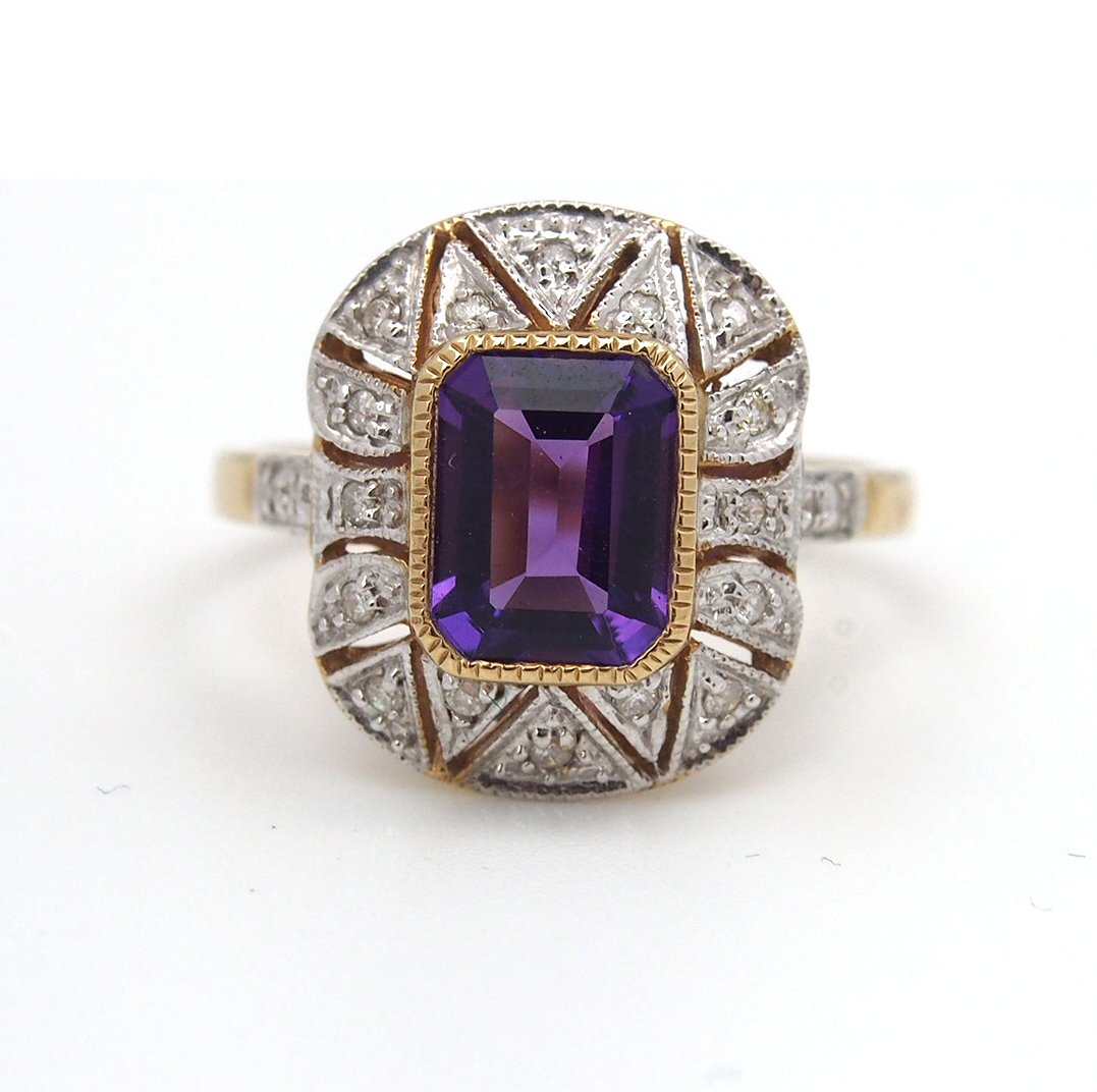 Amethyst and Diamond Ring