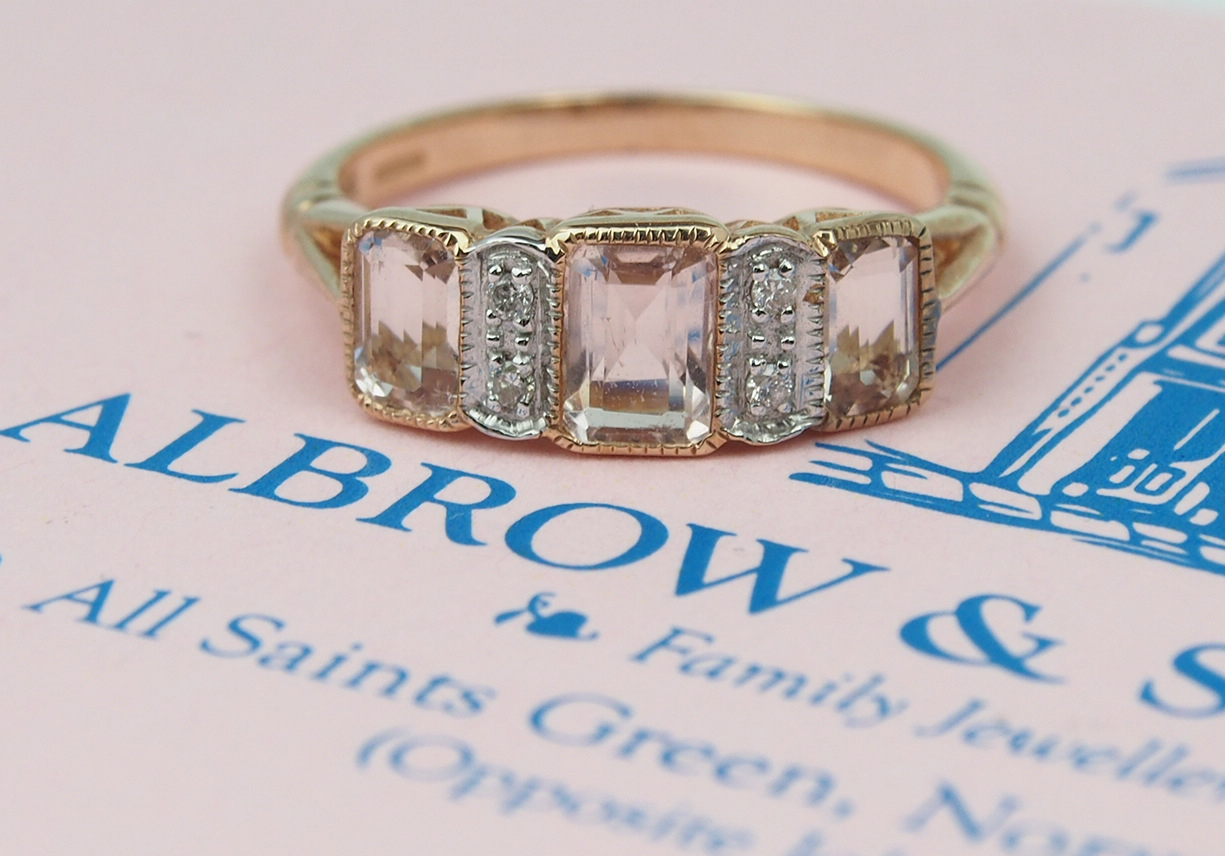 Morganite and Diamond Ring