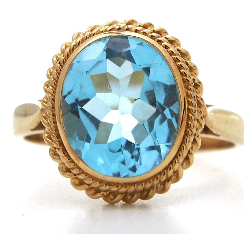 Topaz Oval Single Stone Ring