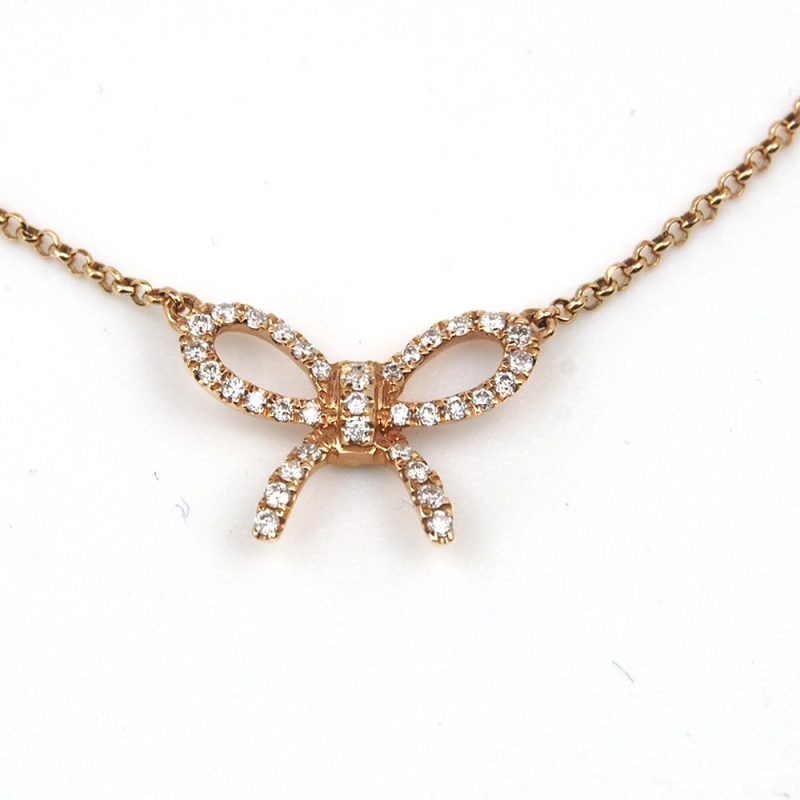 Diamond Bow Necklace
