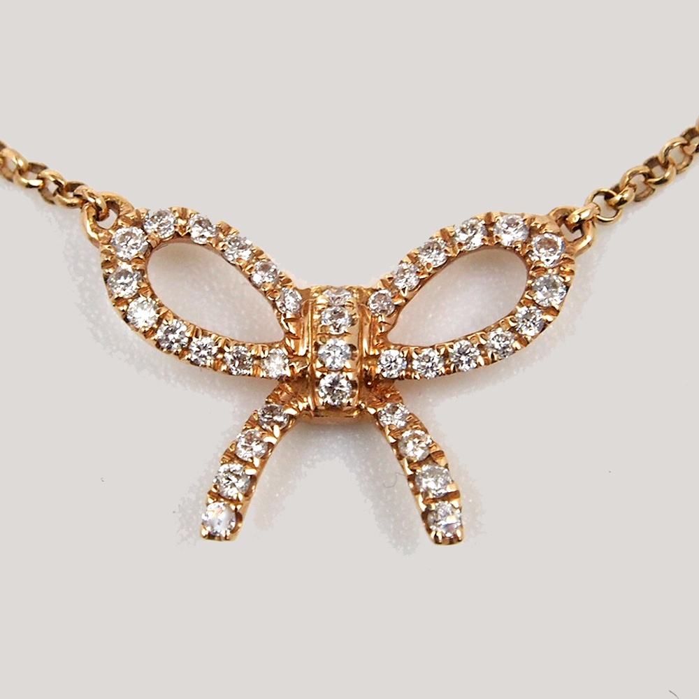 Diamond Bow Necklace