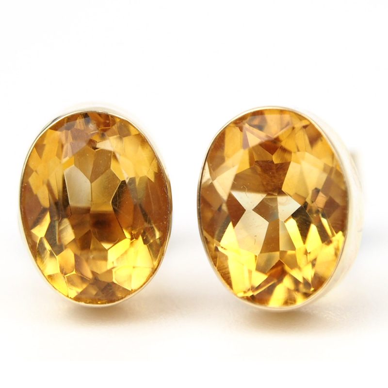 Citrine Yellow Gold Earrings