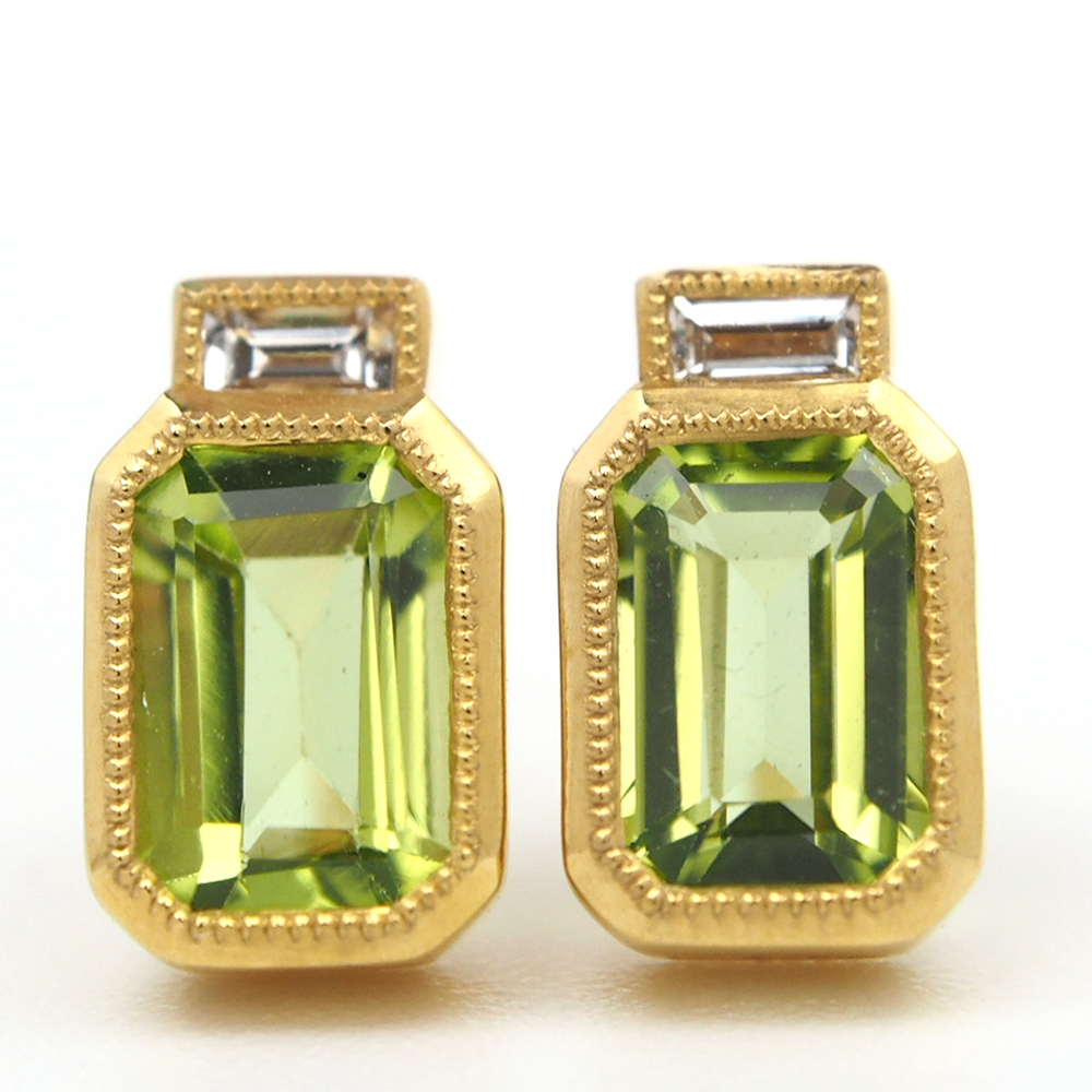 Peridot and Diamond Earrings