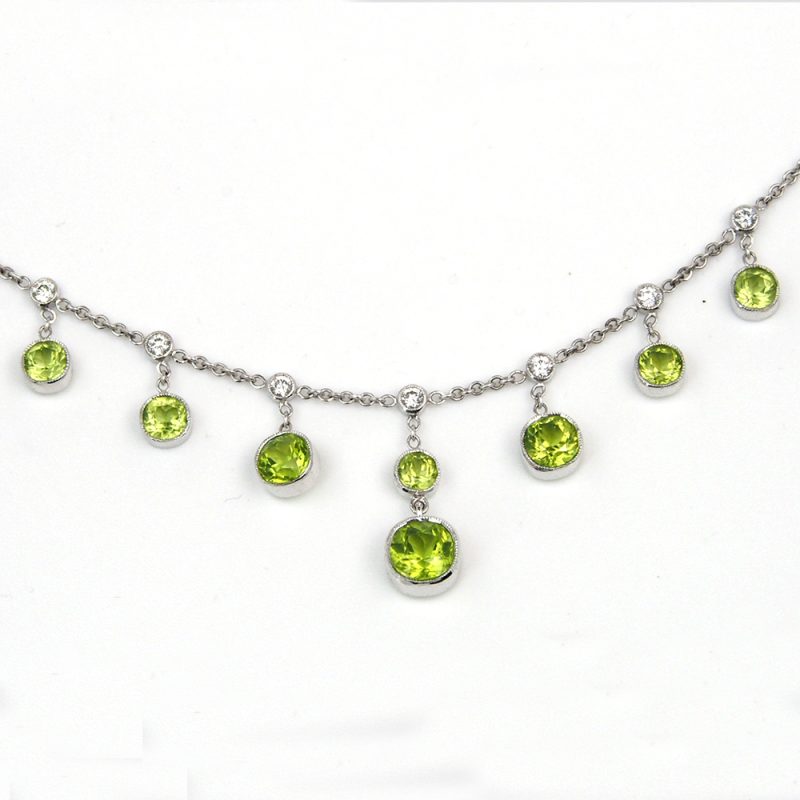 Peridot and Diamond Necklace