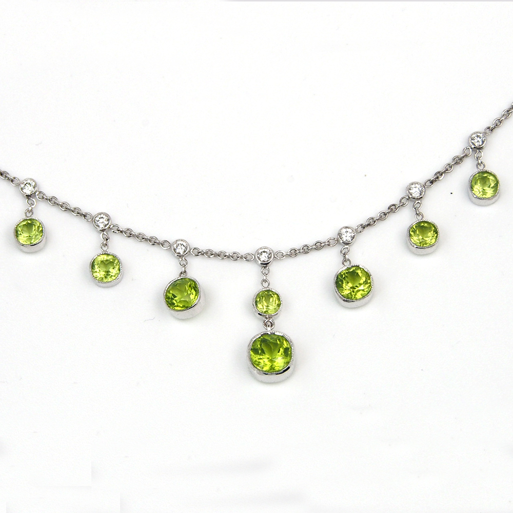 Peridot and Diamond Necklace