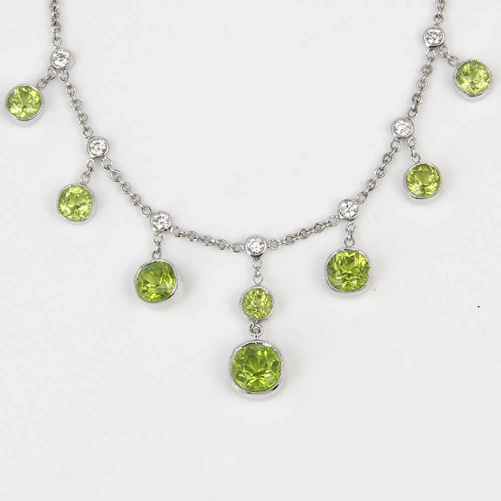 Peridot and Diamond Necklace