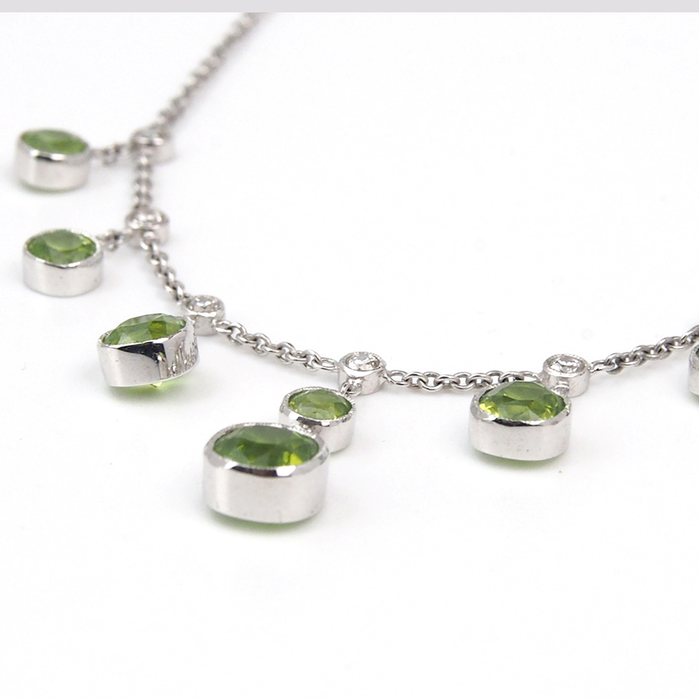 Peridot and Diamond Necklace