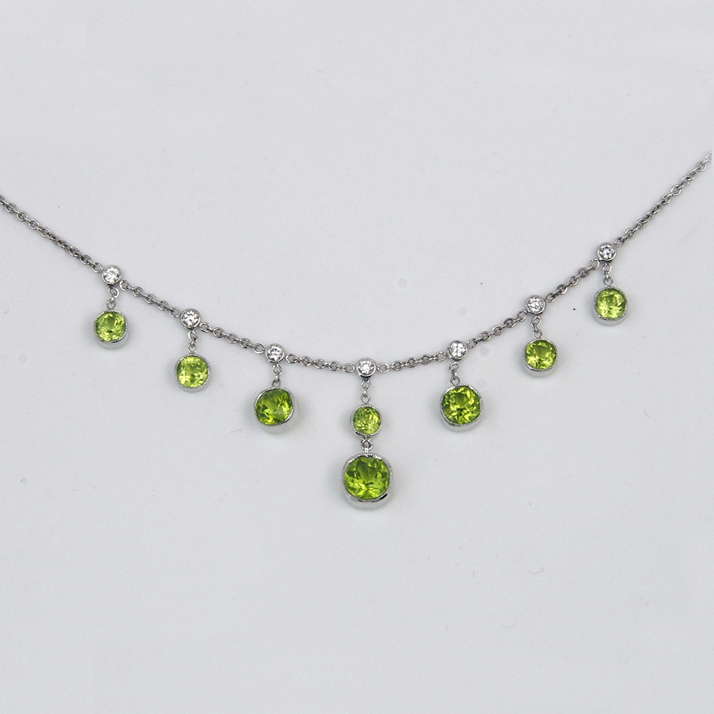 Peridot and Diamond Necklace