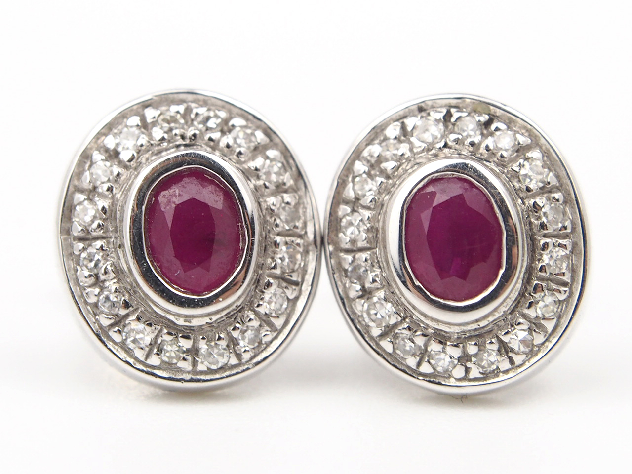 Ruby and Diamond Stud Earrings