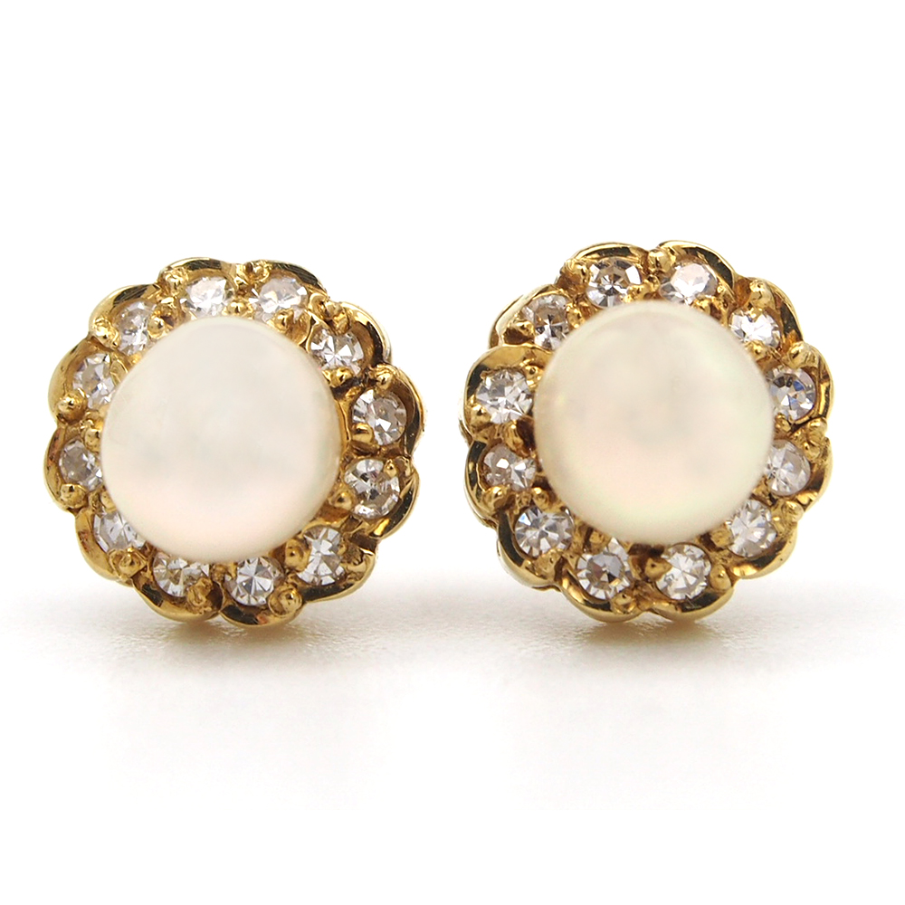 Pearl Cultured & Diamond Earrings