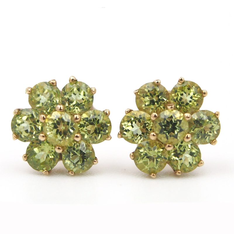 Peridot Flower Earrings