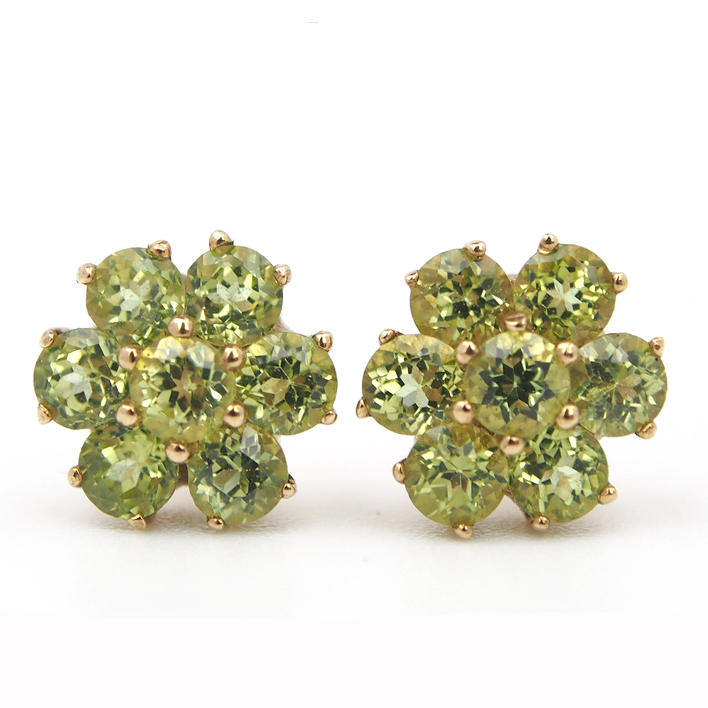Peridot Flower Earrings