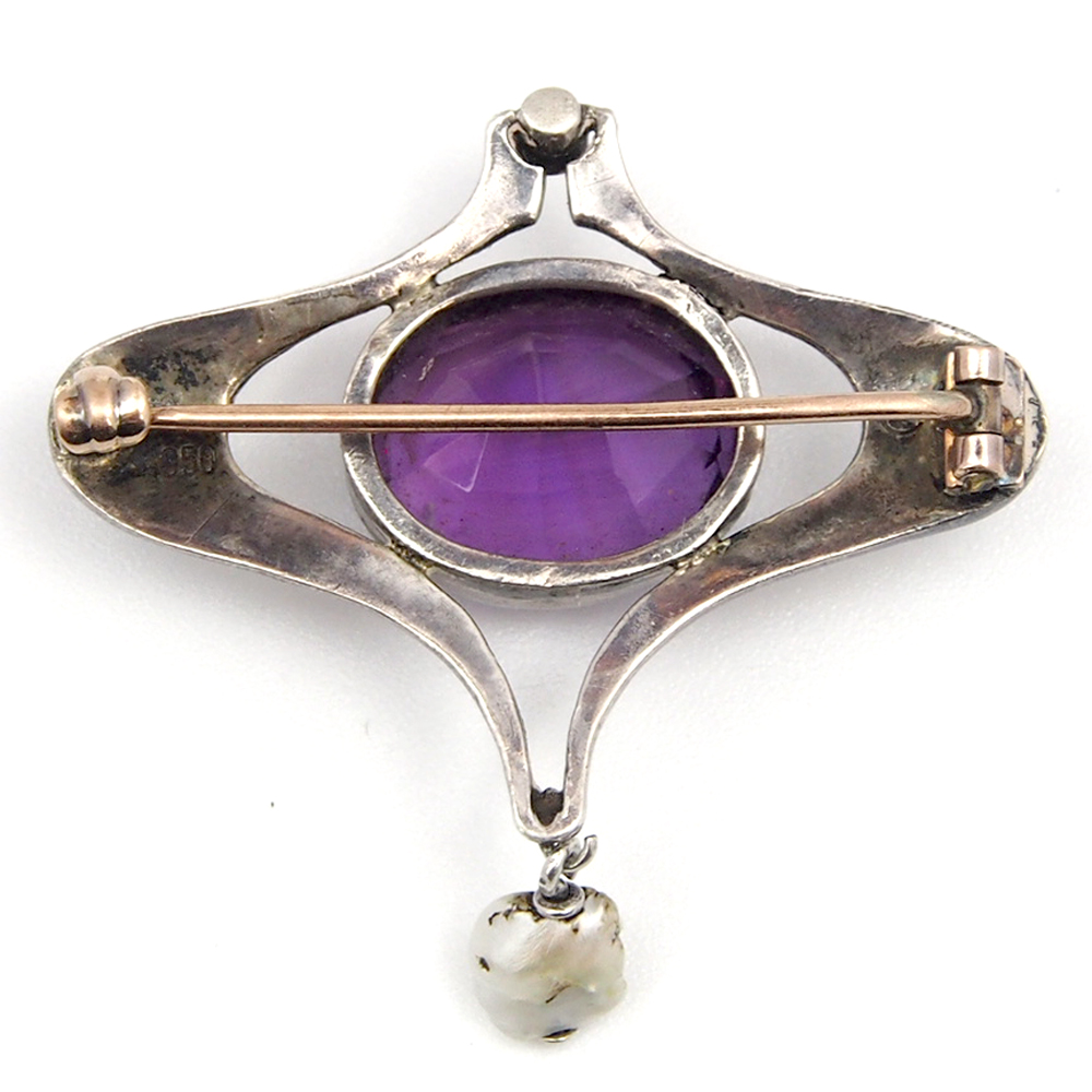 Amethyst Murrle Bennett & Co. Arts and Crafts  Brooch