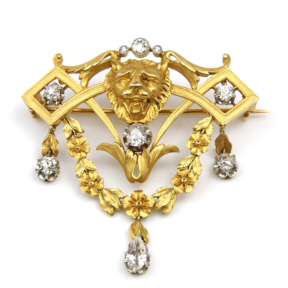 Diamond Antique French Brooch