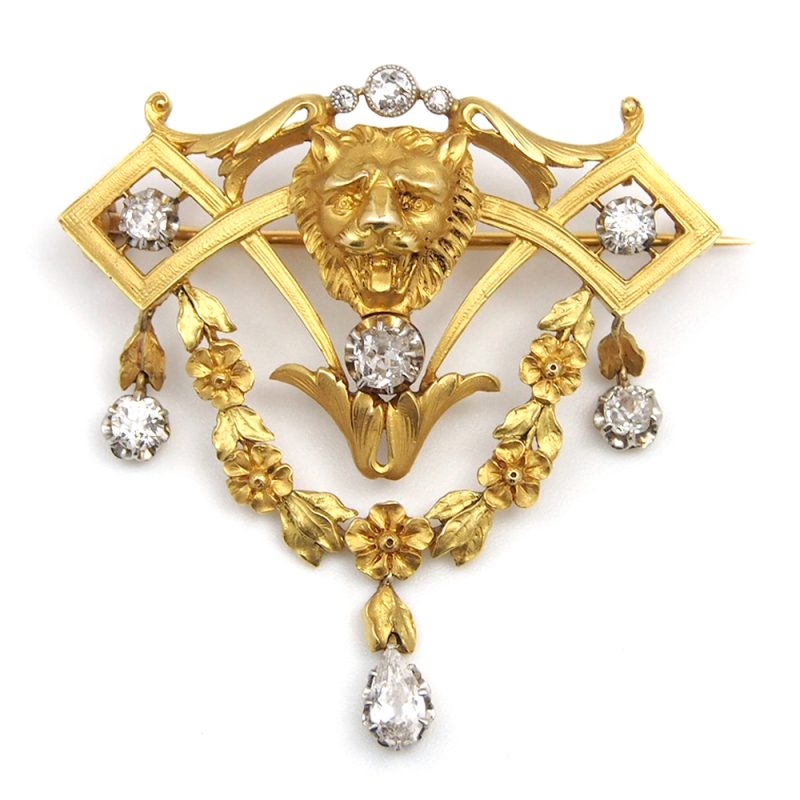 Diamond Antique French Brooch