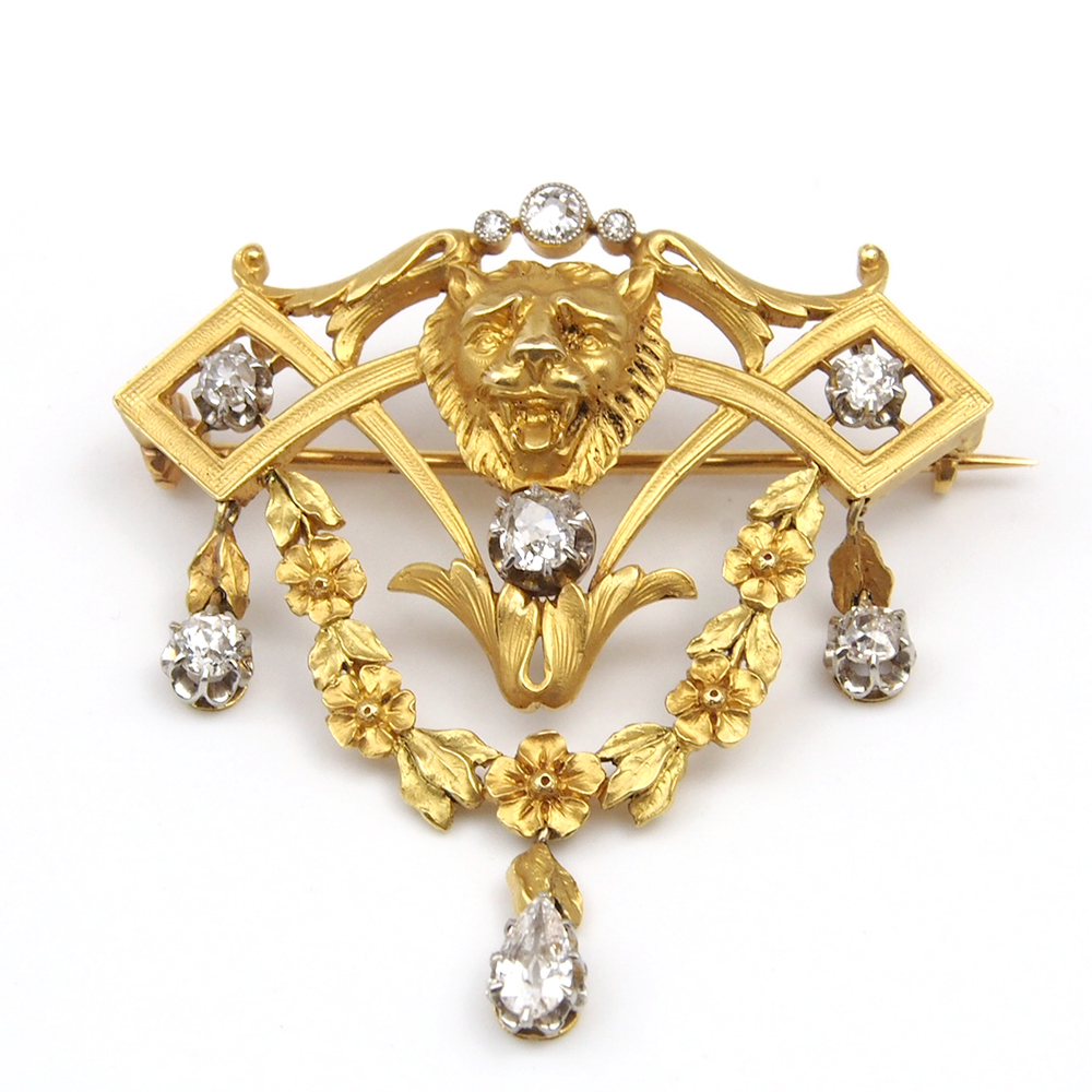 Diamond Antique French Brooch