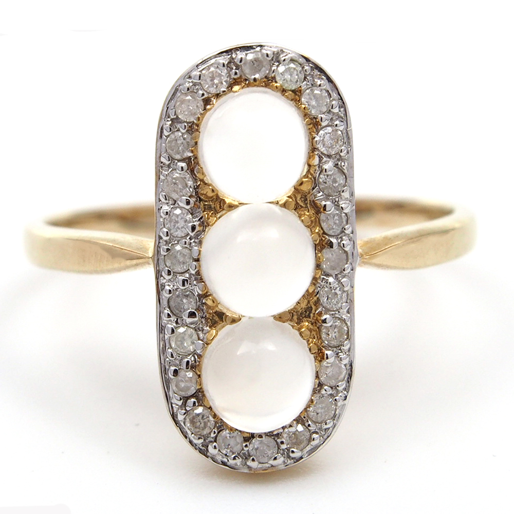 Moonstone and Diamond Ring